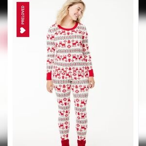 Bundle! Hanna Andersson Women's Top Bottoms Long John Pajamas Dear Deer M Medium